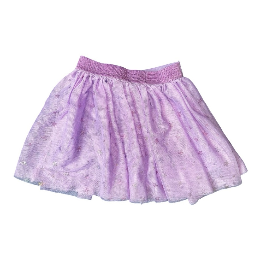 Purple Tulle Skirt with Faded Stars, Size 4 Toddler Girl